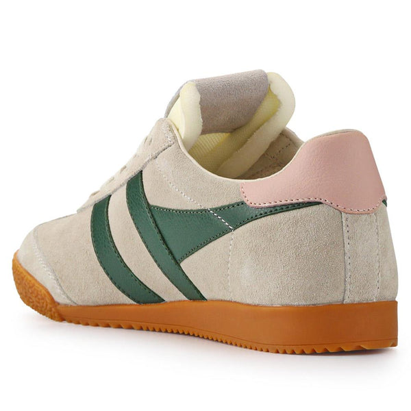 Jones Bootmaker Women's Elan Leather Trainers - Green-Pink