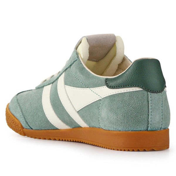 Jones Bootmaker Women's Elan Leather Trainers - Green-White