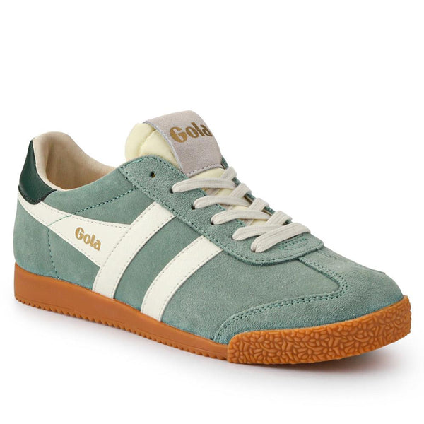 jones bootmaker Women's Elan Leather Trainers - Green-White