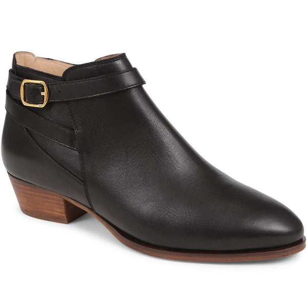 jones bootmaker Women's Fairlop Leather Heeled Ankle Boots - Black