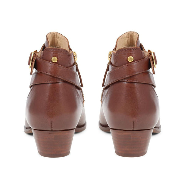 Jones Bootmaker Women's Fairlop Leather Heeled Ankle Boots - Tan