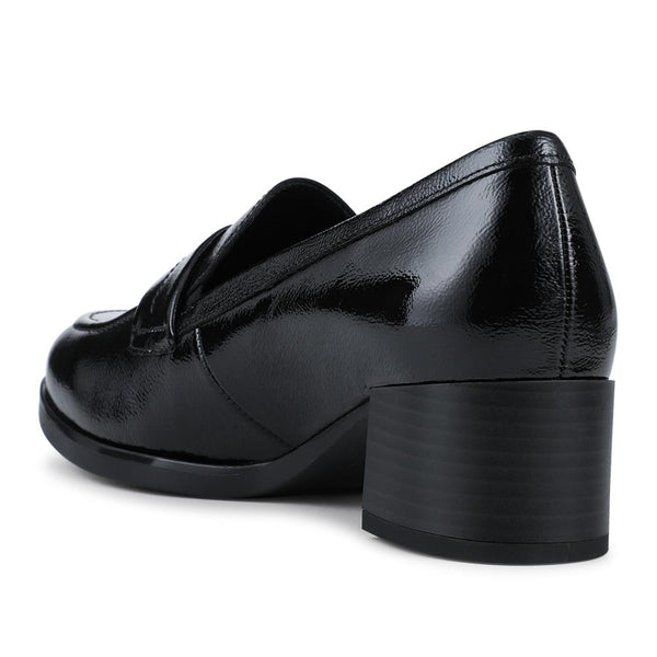 Jones Bootmaker Women's Fame Gabor Leather Heeled Penny Loafers - Black Patent