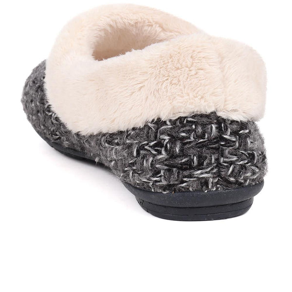 Jones Bootmaker Women's Faux-Fur-Lined Slippers - Dark Grey
