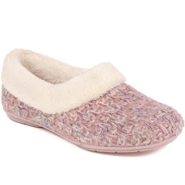 jones bootmaker Women's Faux-Fur-Lined Slippers - Pink
