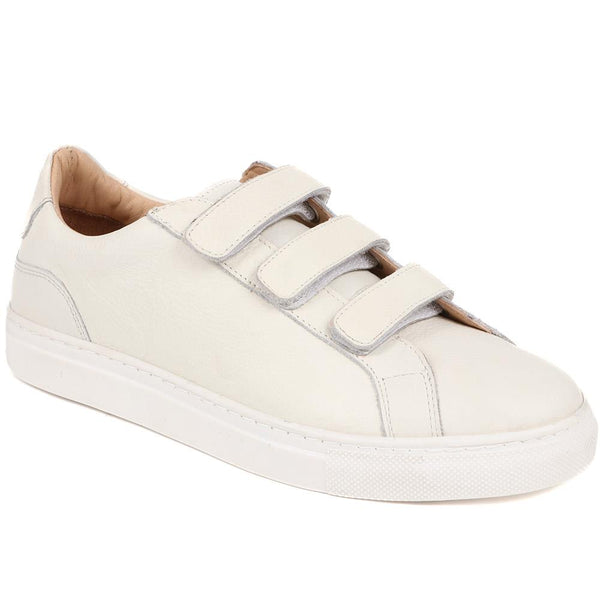 jones bootmaker Women's Flavia Patent Leather Trainers - White