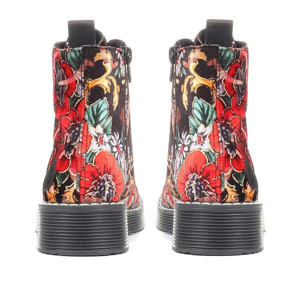 Jones Bootmaker Women's Floral Lace Up Boots - Floral