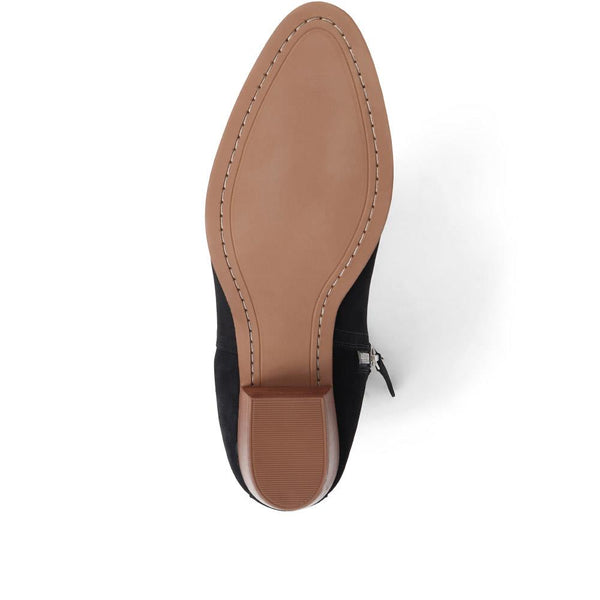 Jones Bootmaker Women's Florie Heeled Leather Ankle Boots - Black