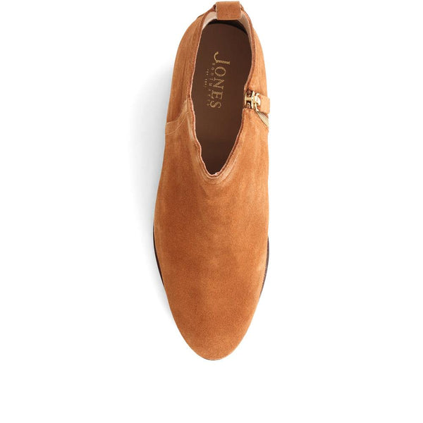 Jones Bootmaker Women's Florie Heeled Leather Ankle Boots - Cognac