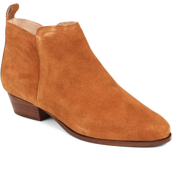 jones bootmaker Women's Florie Heeled Leather Ankle Boots - Cognac