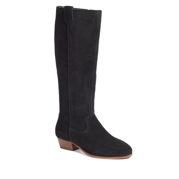 jones bootmaker Women's Florielong Suede Long Boots - Black Suede