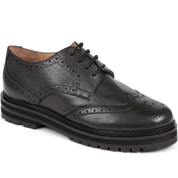 jones bootmaker Women's Flossie Leather Brogues - Black