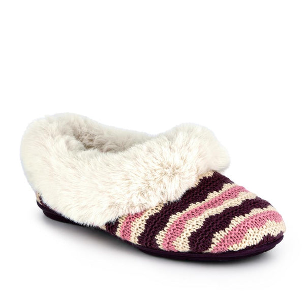 jones bootmaker Women's Franca Premium Faux-Fur-Lined Slippers - Purple Multi