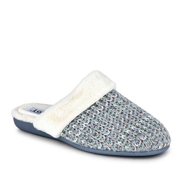 jones bootmaker Women's Frenchie Fur Mule Slippers - Grey