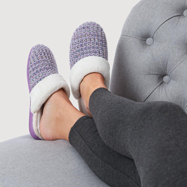 Jones Bootmaker Women's Frenchie Fur Mule Slippers - Purple