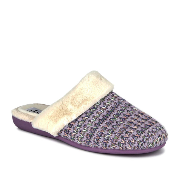 jones bootmaker Women's Frenchie Fur Mule Slippers - Purple