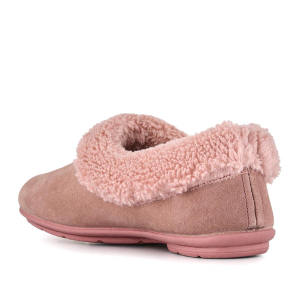 Jones Bootmaker Women's Frostie Suede Leather Full Slippers - Blush