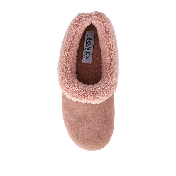 Jones Bootmaker Women's Frostie Suede Leather Full Slippers - Blush