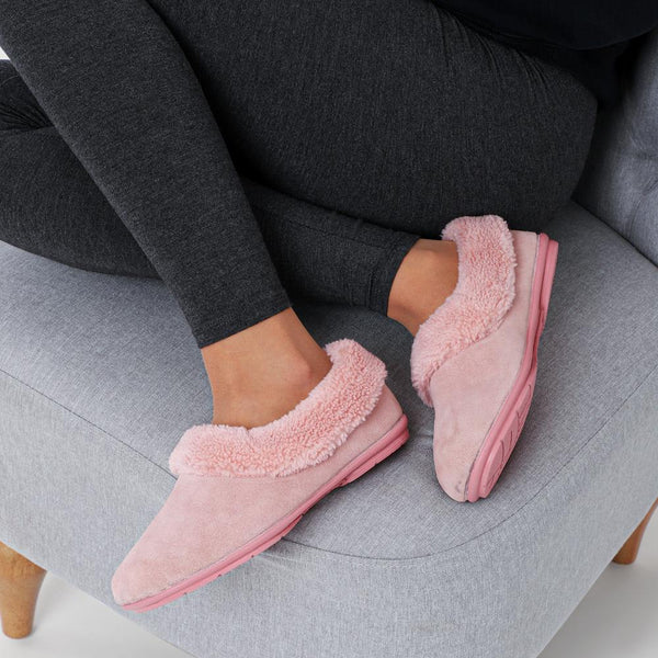 Jones Bootmaker Women's Frostie Suede Leather Full Slippers - Blush