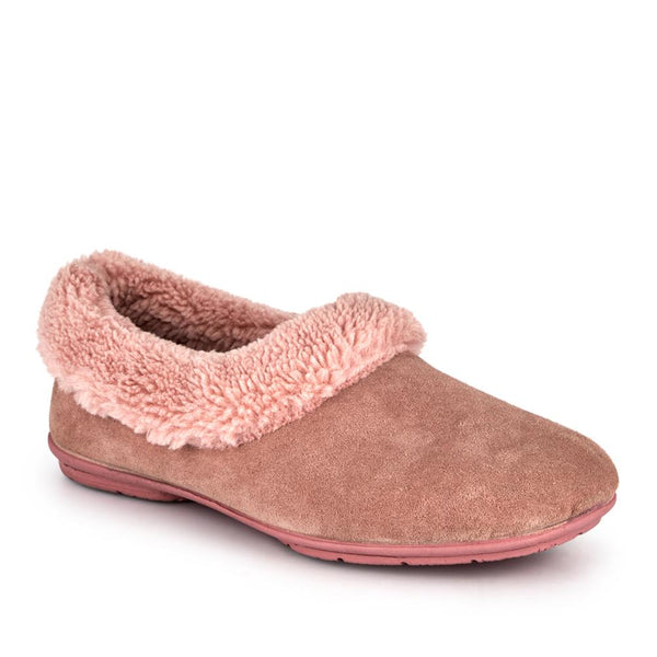 jones bootmaker Women's Frostie Suede Leather Full Slippers - Blush