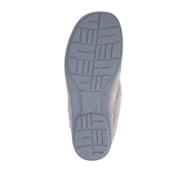 Jones Bootmaker Women's Frostie Suede Leather Full Slippers - Grey