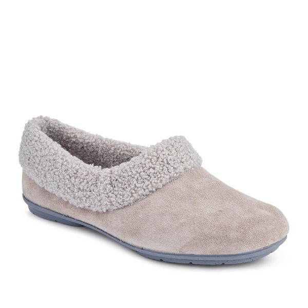 jones bootmaker Women's Frostie Suede Leather Full Slippers - Grey