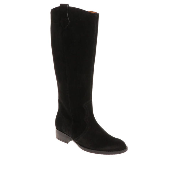 jones bootmaker Women's Garden Suede Long Boots - Black