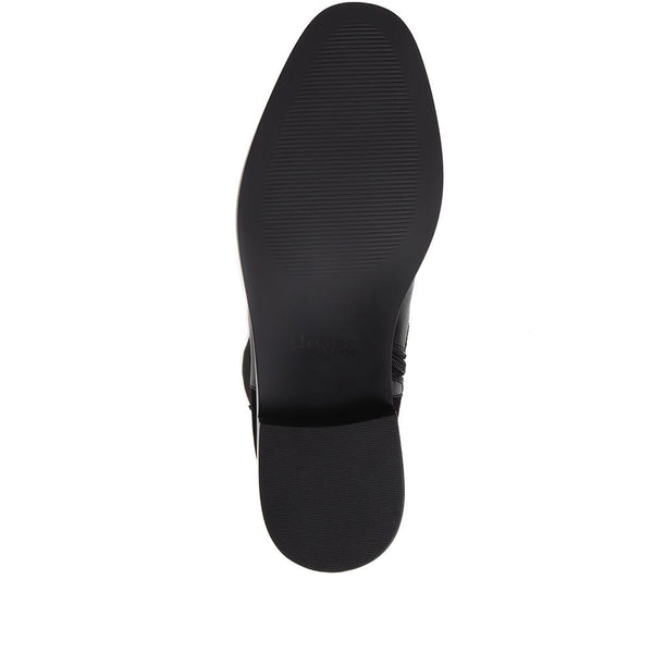 Jones Bootmaker Women's Gessica Leather Chelsea Boots - Black-Black Suede