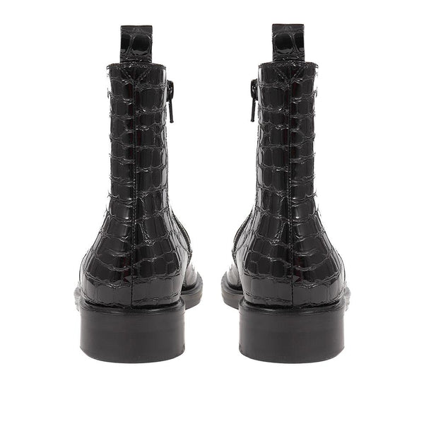 Jones Bootmaker Women's Gessica Leather Chelsea Boots - Black Patent Croc