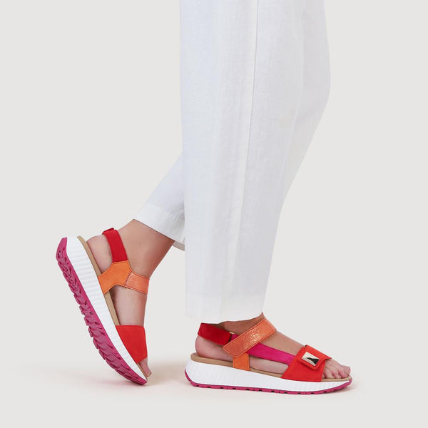 Jones Bootmaker Women's Gifted Gabor Leather Touch-Fasten Sandals - Multi