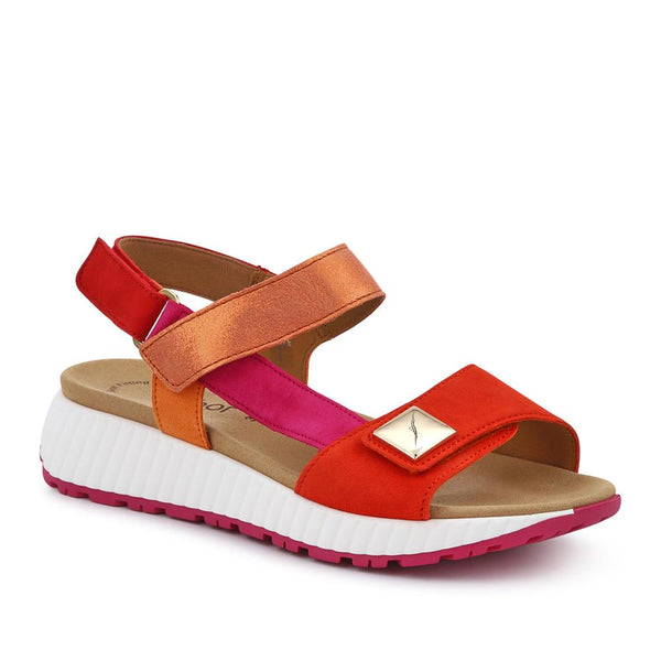 jones bootmaker Women's Gifted Gabor Leather Touch-Fasten Sandals - Multi