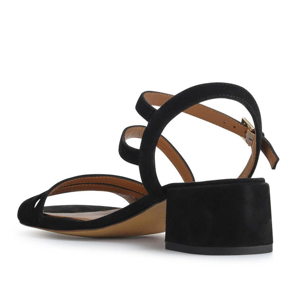 Jones Bootmaker Women's Ginette Wide-Fit Leather Sandals - Black