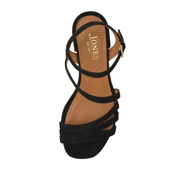 Jones Bootmaker Women's Ginette Wide-Fit Leather Sandals - Black