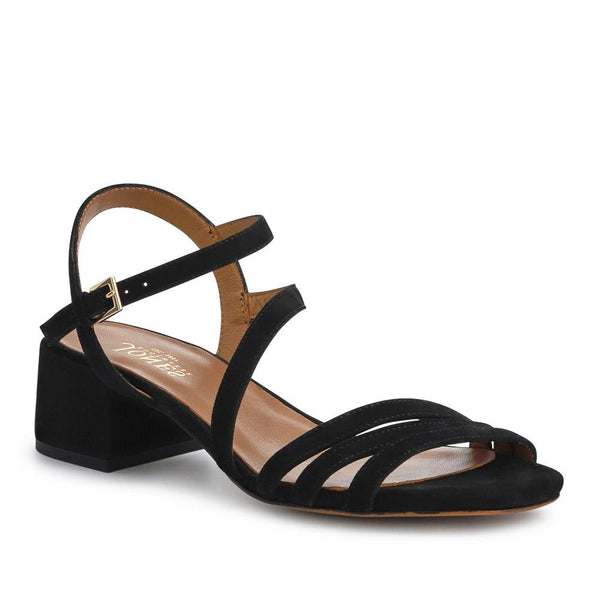 jones bootmaker Women's Ginette Wide-Fit Leather Sandals - Black