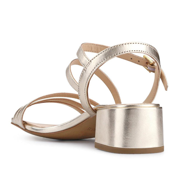 Jones Bootmaker Women's Ginette Wide-Fit Leather Sandals - Gold