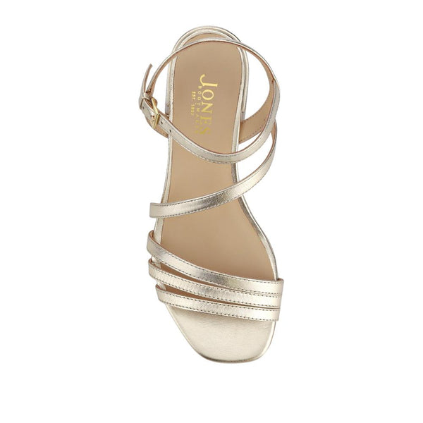 Jones Bootmaker Women's Ginette Wide-Fit Leather Sandals - Gold