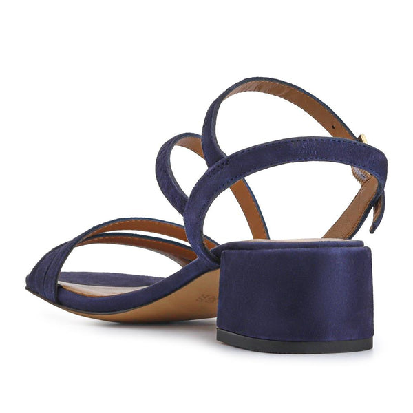 Jones Bootmaker Women's Ginette Wide-Fit Leather Sandals - Navy Suede