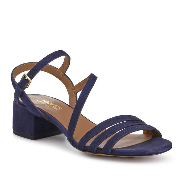 jones bootmaker Women's Ginette Wide-Fit Leather Sandals - Navy Suede