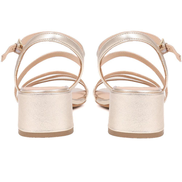 Jones Bootmaker Women's Ginette2 Heeled Leather Sandals - Gold