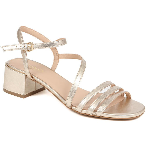 jones bootmaker Women's Ginette2 Heeled Leather Sandals - Gold