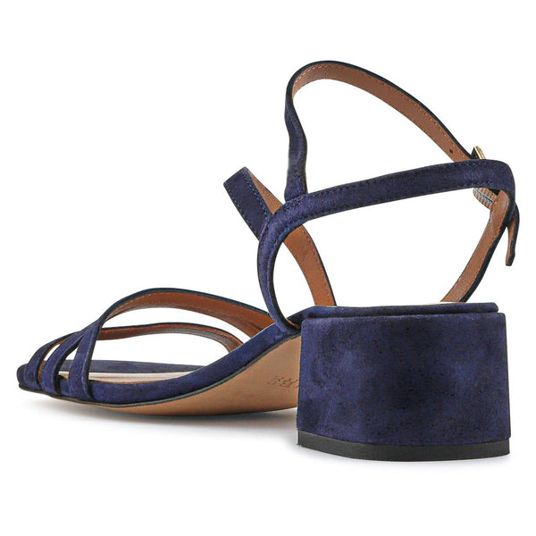Jones Bootmaker Women's Ginette2 Heeled Leather Sandals - Navy
