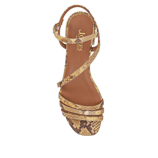 Jones Bootmaker Women's Ginette2 Heeled Leather Sandals - Snake