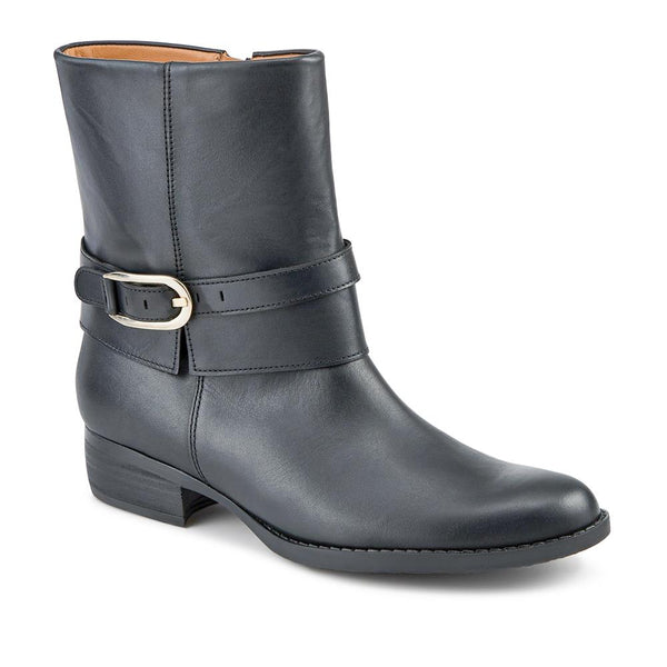 jones bootmaker Women's Ginger Gabor Leather Zip Fasten Boots - Black