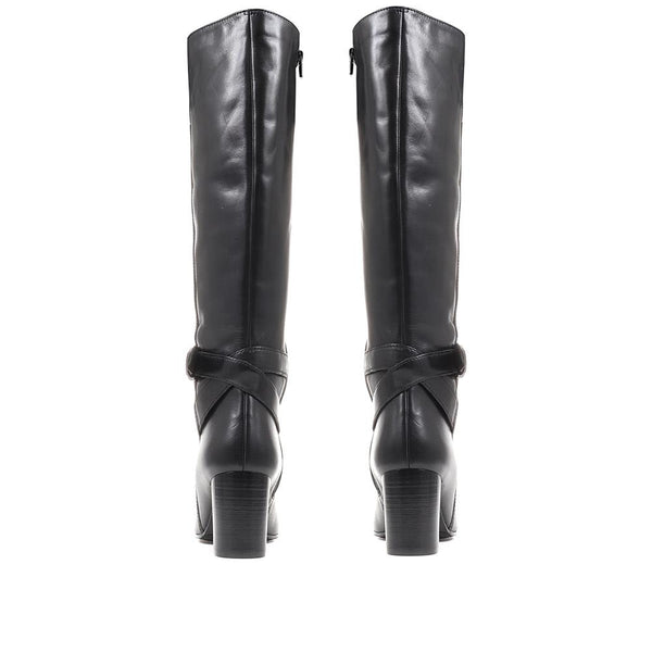 Jones Bootmaker Women's Giovana Leather Knee-High Boots - Black