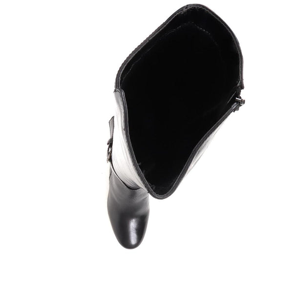 Jones Bootmaker Women's Giovana Leather Knee-High Boots - Black