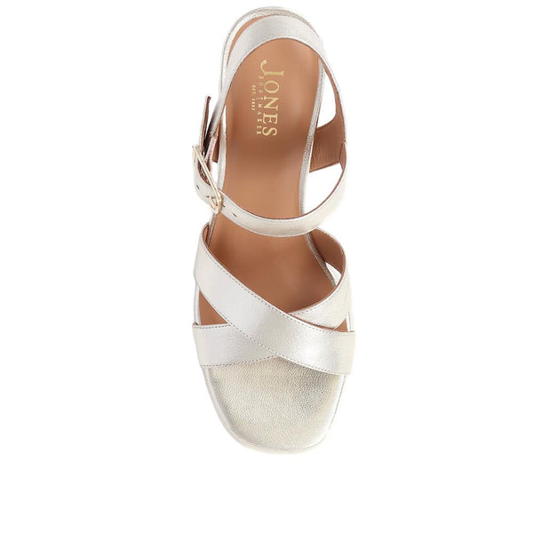 Jones Bootmaker Women's Gladiola2 Leather Platform Sandals - Gold