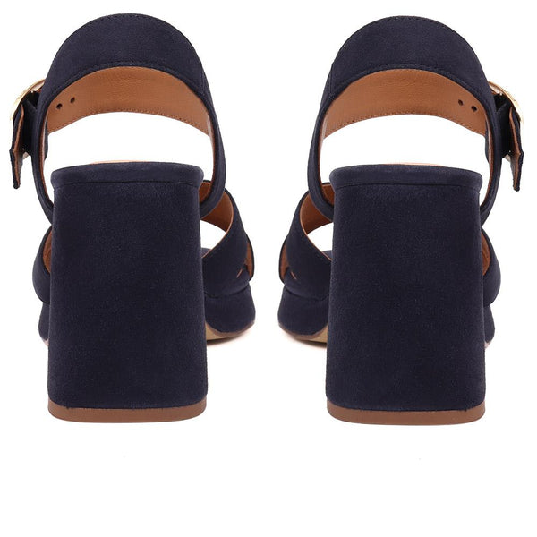 Jones Bootmaker Women's Gladiola2 Leather Platform Sandals - Navy