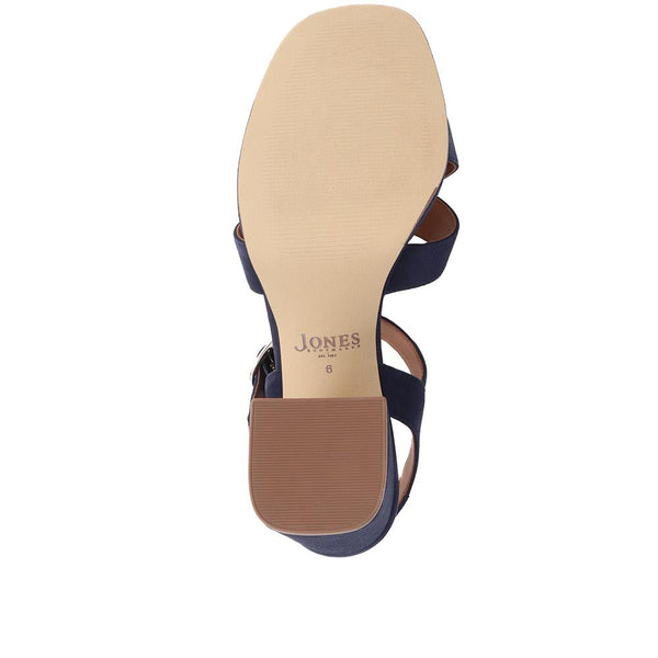 Jones Bootmaker Women's Gladiola2 Leather Platform Sandals - Navy