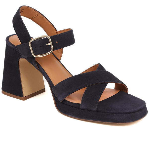 jones bootmaker Women's Gladiola2 Leather Platform Sandals - Navy