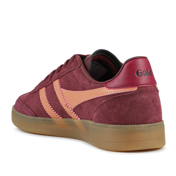 Jones Bootmaker Women's Gola Leather Lace-Up Trainers - Burgundy