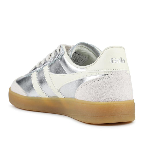 Jones Bootmaker Women's Gola Leather Lace-Up Trainers - Silver